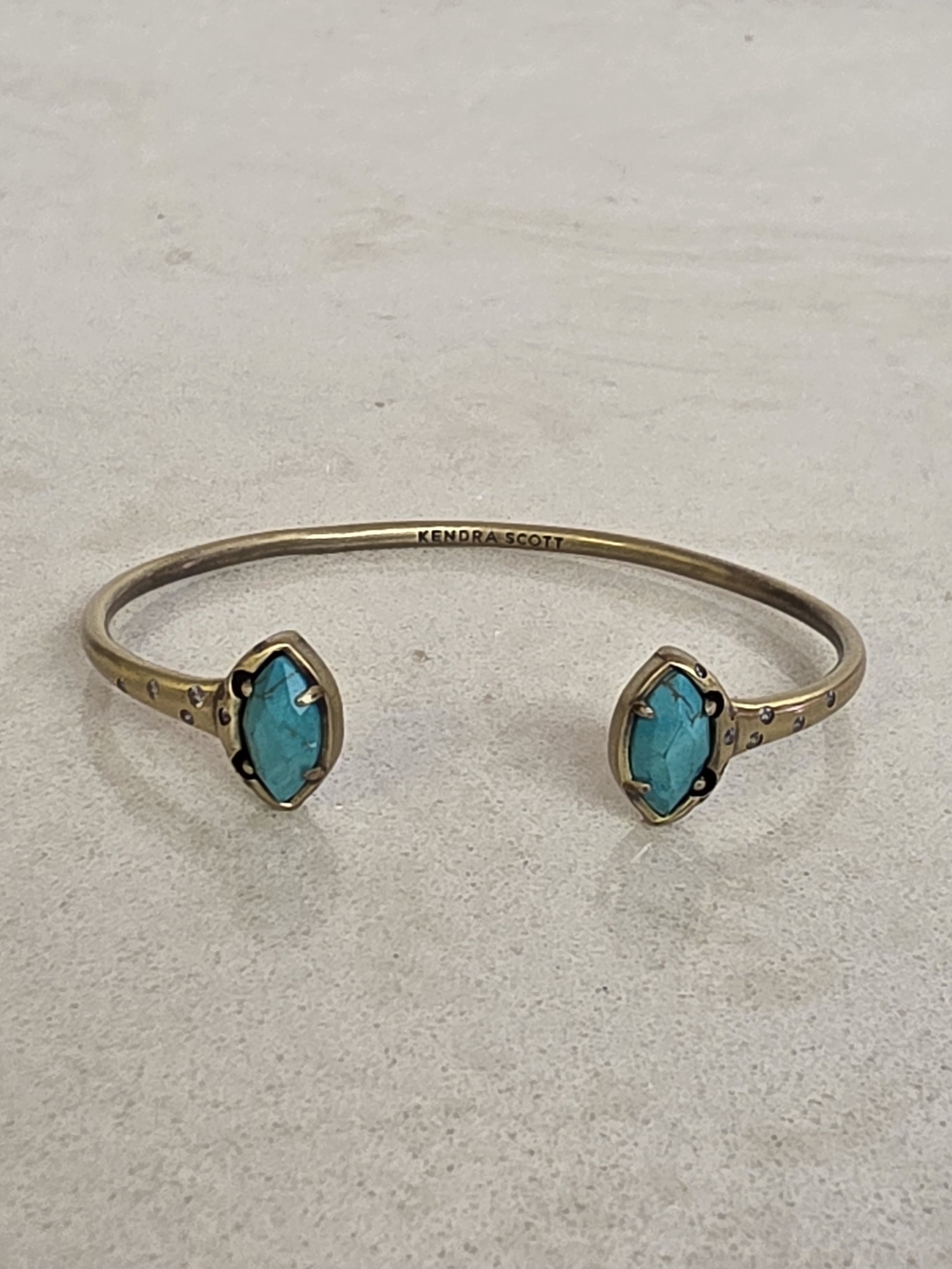 Kendra Scott Tedi Vintage Gold Turquoise Magnesite Cuff Bracelet